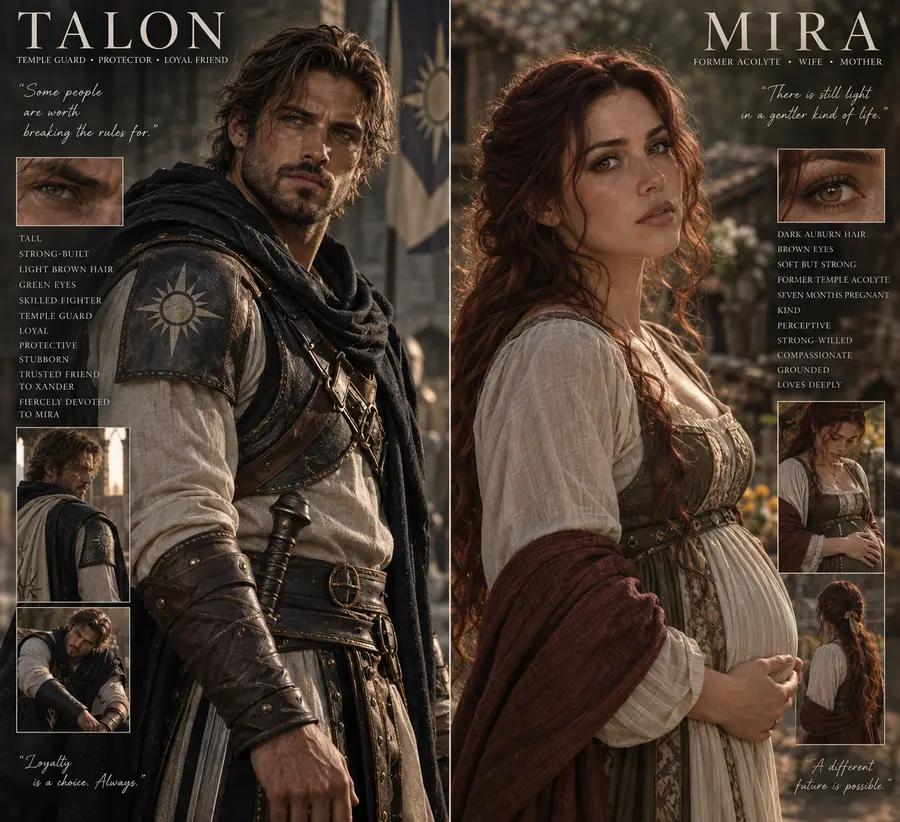 Character artwork of Talon and Mira